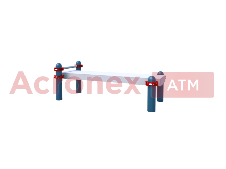 Горизонтальная гимнастическая скамья с фиксацией ступней для выполнения испытания «Поднимание туловища из положения лежа на спине»