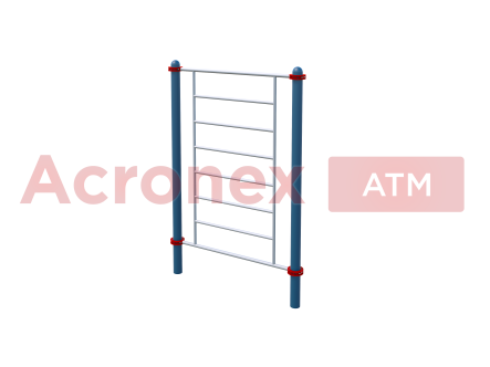 Гимнастический снаряд «Шведская стенка», оснащенный баскетбольным кольцом с сеткой диаметром 18 дюймов (46 см), с дополнительным съемным приспособлением, позволяющим фиксировать его на снаряде, - для инвалидов и лиц с ограниченными возможностями здоровья (для выполнения испытания (теста) АТМ «Бросок теннисного мяча в корзину на полу»)