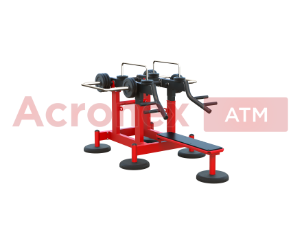 Уличный силовой тренажер для развития плечевых мышц с изменяемой нагрузкой из положения лежа, в том числе для инвалидов и лиц с ограниченными возможностями здоровья